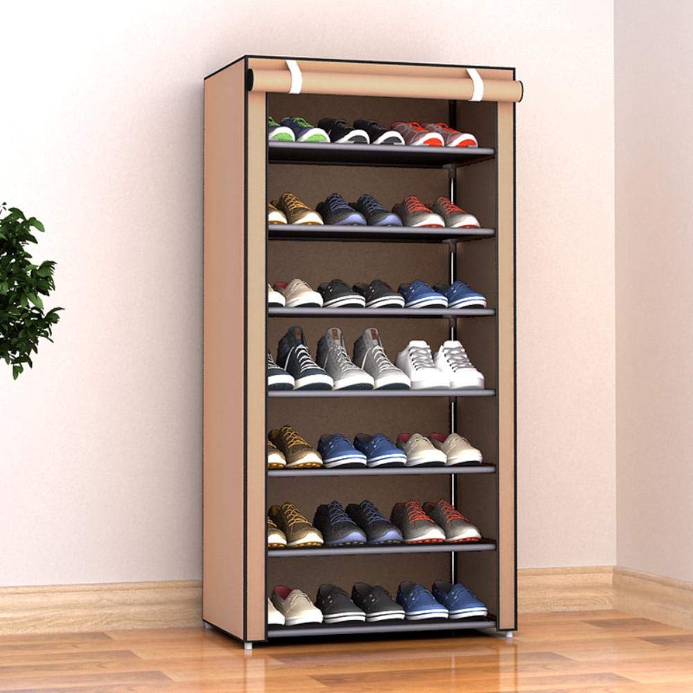 Generisch Schuhregal re Kombinations-Schuhschrank, einfaches Schuhregal aus Stoff, zusammenklappbar, staubdicht, DIY, re, 5-lagig