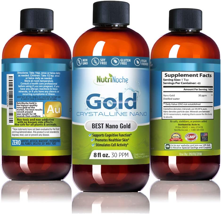 Nutrinoche Colloidal Gold - The Best Colloidal Gold Mineral Supplement - 30 PPM : Health & Household
