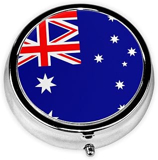 Australian Flag Round Pill Box Portable Medicine Box That can be stored in a Pocket or Handbag