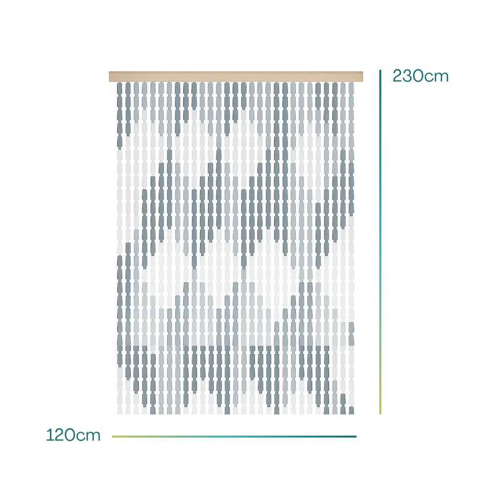 VIRSUS Tenda a Piastrine Antimosche in PVC 4130, misura 120x230 cm, tenda per porte e finestre, moschiera a pannello, Frangivista e Decorazione, zanzariera per insetti (Rombi Bianchi e Grigi)