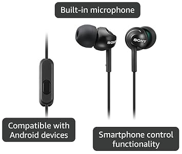 Sony Deep Bass Wired Earphones with Smartphone Control and Mic - Metallic Black