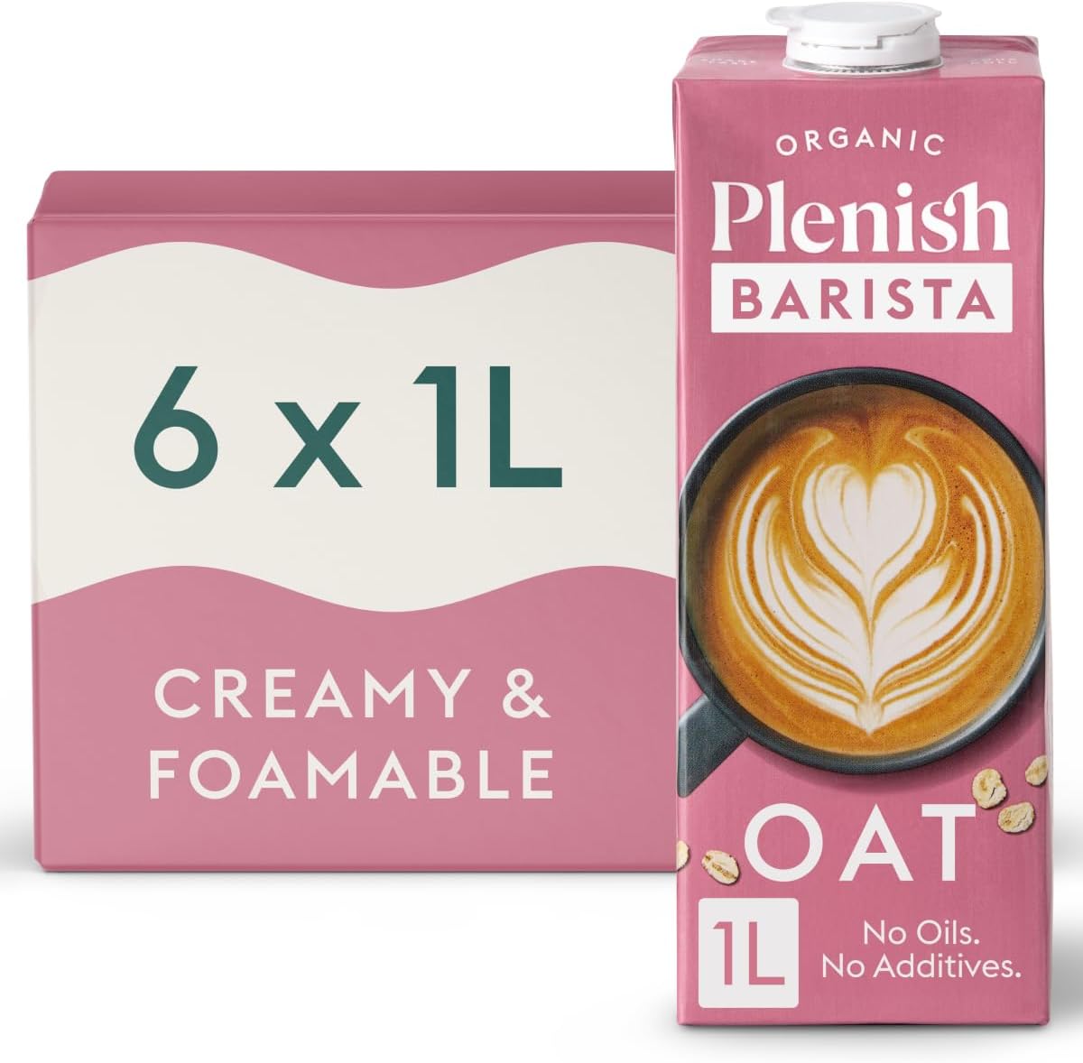 Plenish Barista Organic Oat Drink Long Life, 1L Carton (Pack of 6)