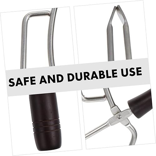 Miniatura 6 de GANAZONO Pinzas largas para barbacoa con mango de haya maciza, pinzas para parrilla de cocina al aire libre, 1 ud