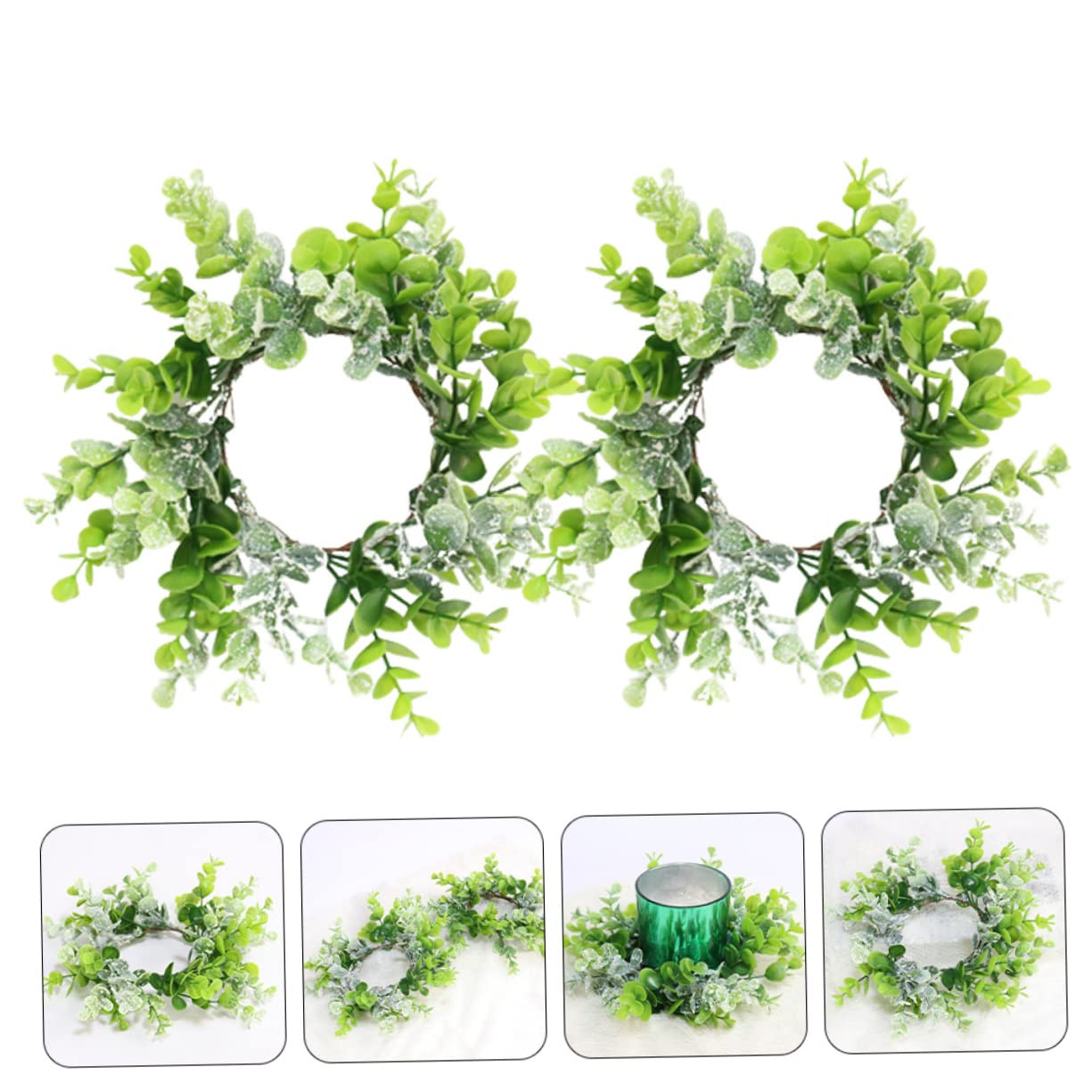 8 STK Künstliche Kerzengirlande Künstliche Grüne Girlande Blumendekoration Hochzeitskerzen Kranzdekor Für Die Frühlingssaison Votivkerzendekoration Tischkerzengirlande Kunststoff