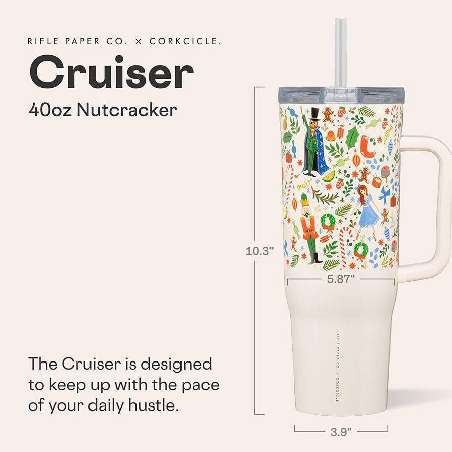 Amazon.com | Corkcicle x Rifle Paper Co. Cruiser Insulated Tumbler