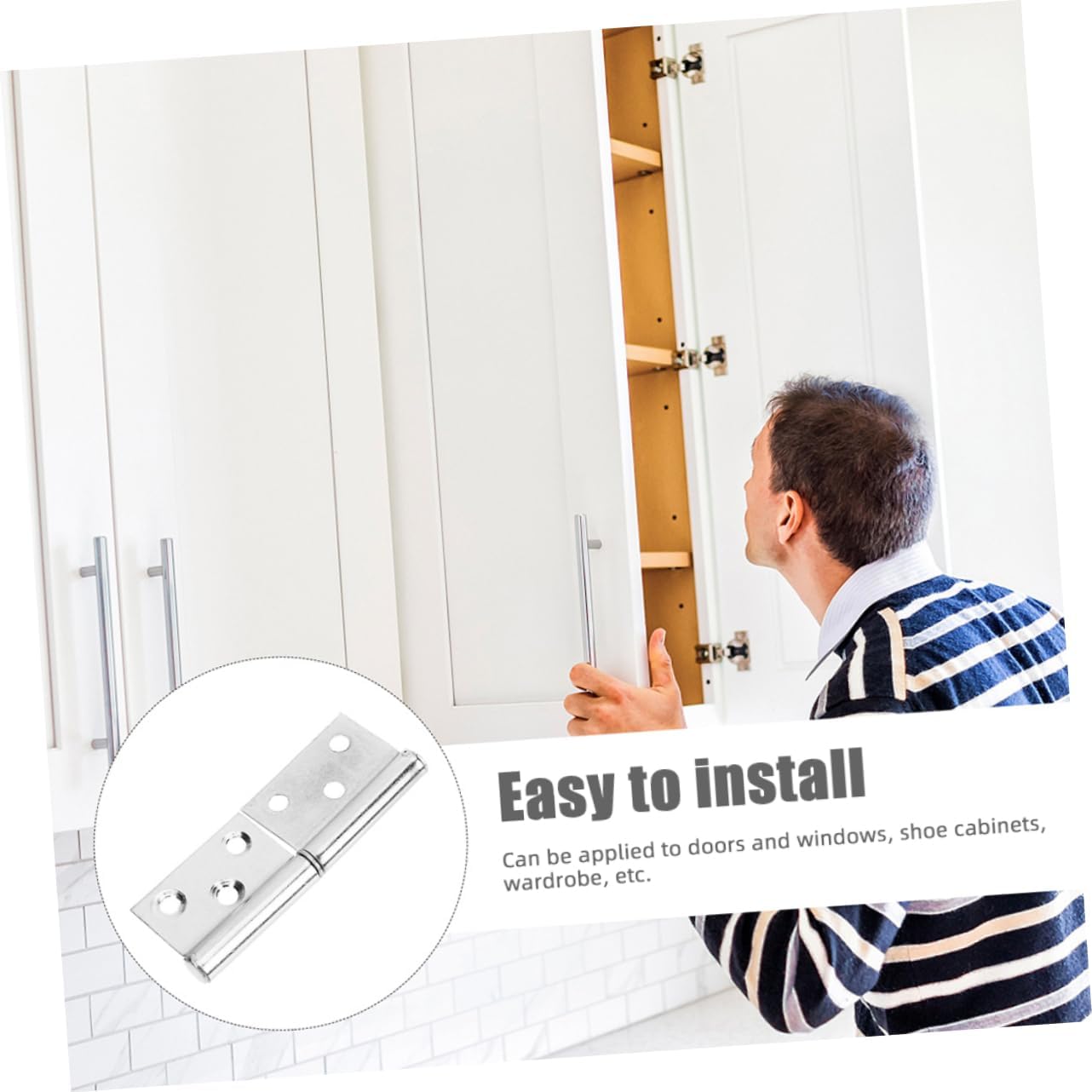 Tofficu 24pcs Detachable Door Hinges Flag Hinges for Doors Easy to Install Resistant for Home Use