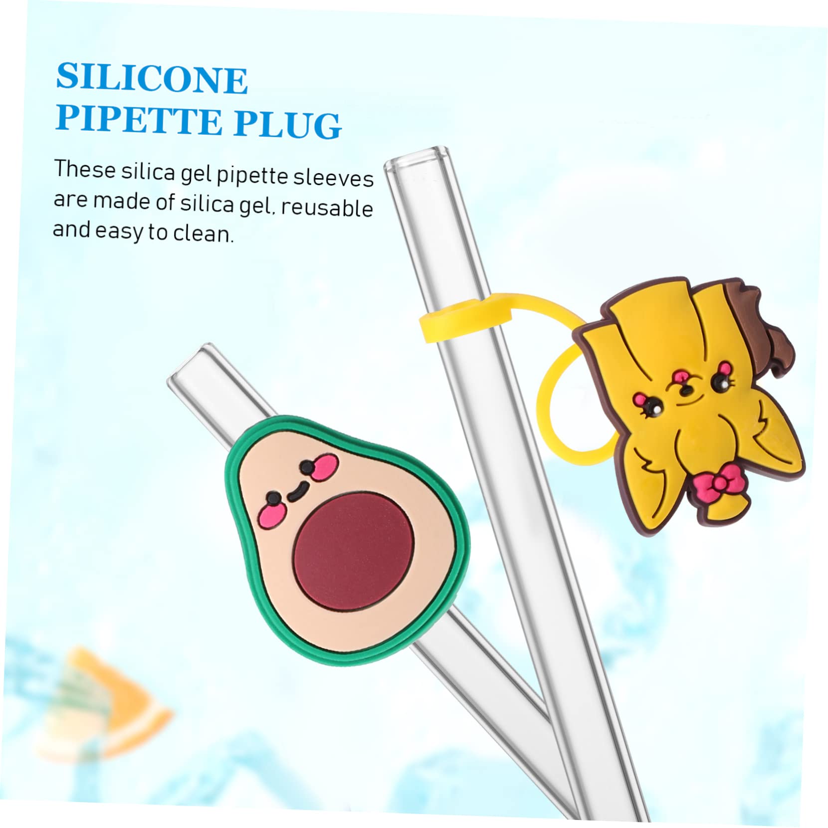 INOOMP 50piezas Adorables Tapas Para Sorbete Cubiertas Creativas De Diseño De Dibujos Animados Tapones Reutilizables Para Bebidas Accesorios Para Fiestas y Hogar