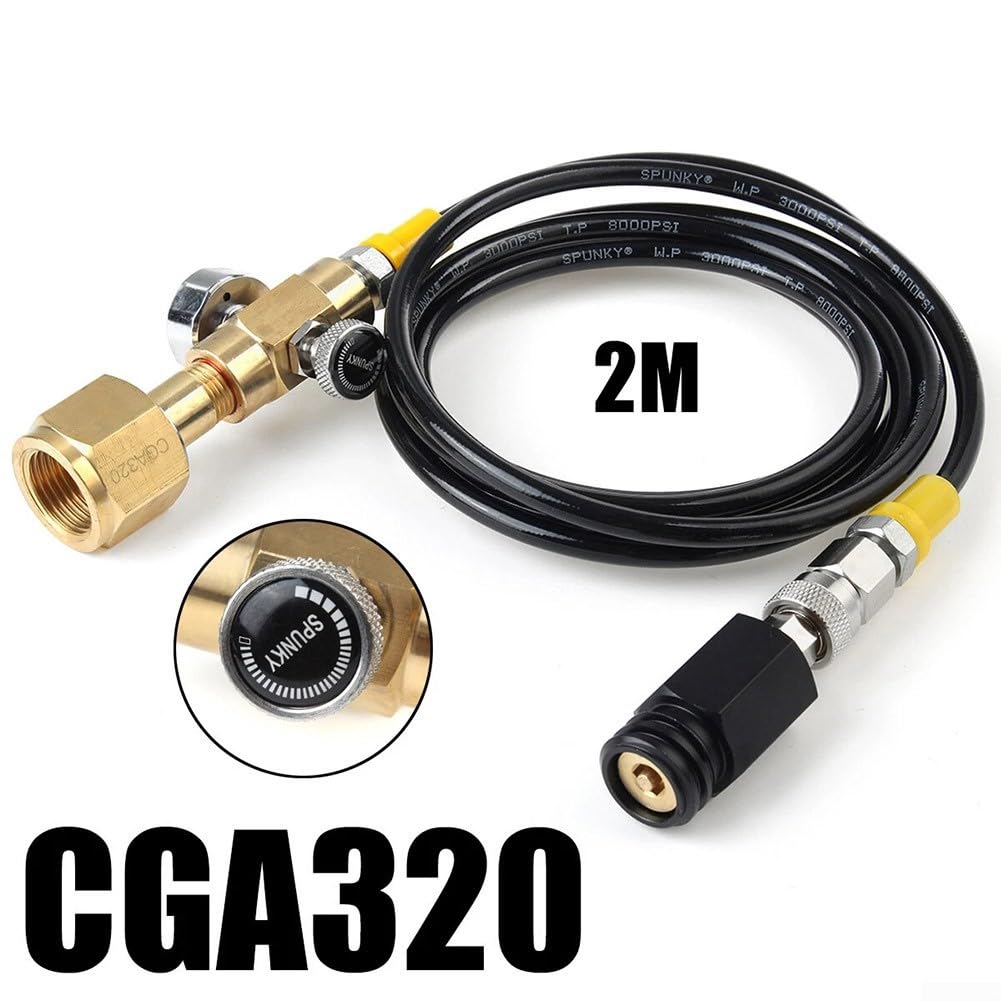 Adattatore di ricarica Quick Connect CGA320 per macchine compatibili con tubo flessibile in alluminio e rame ad alta pressione da 2 m e valvola