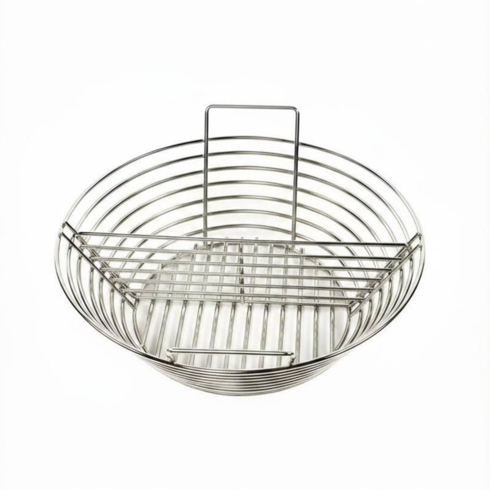 Carbone Barbecue Cestino Bricchette Contenitore Carbone Supporto Griglia in Acciaio Inox con Divisorio per Ventilazione Uniforme E Gestione Calore, Per Forni Da 19 Pollici