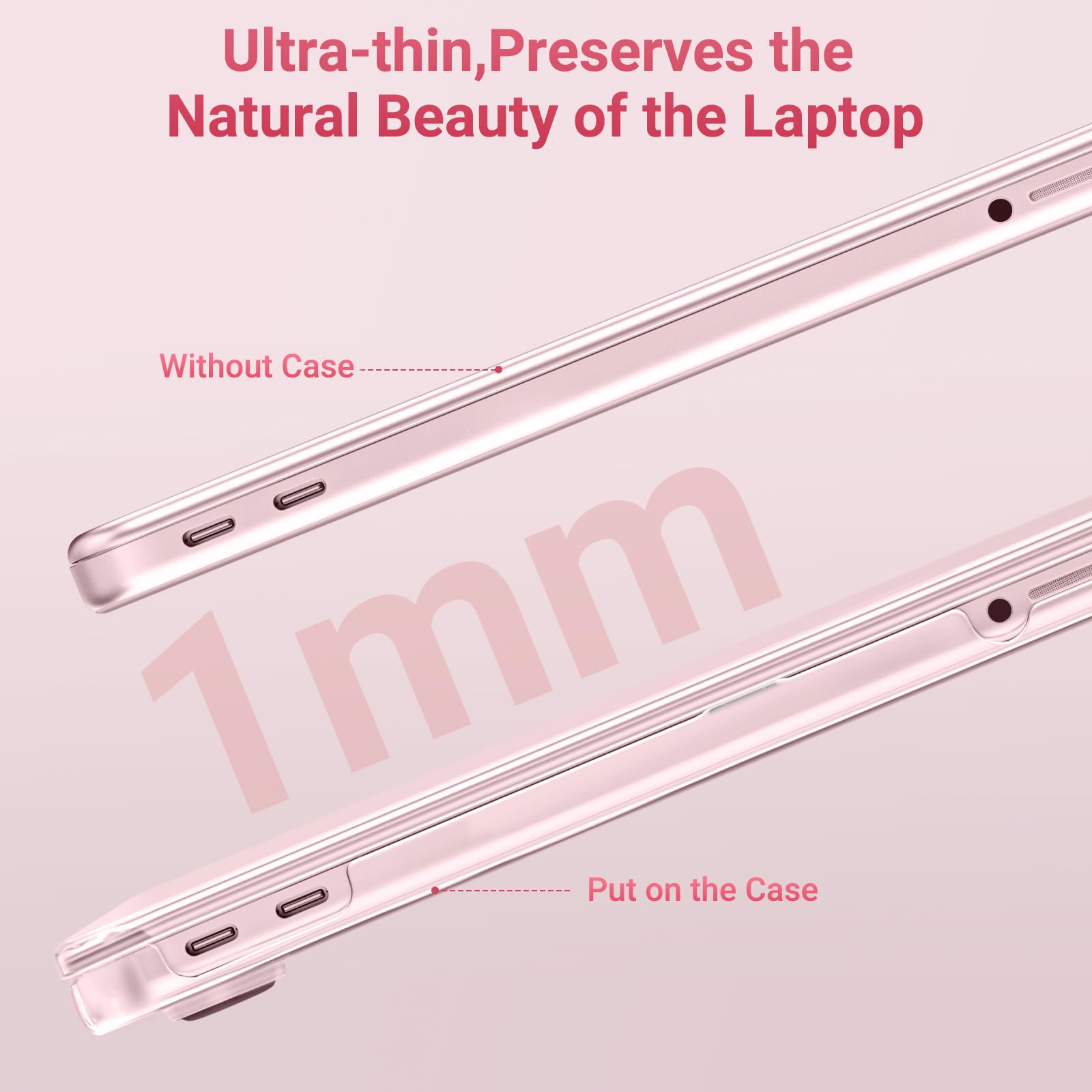 MOSISO Funda Compatible con MacBook Neo 13 Pulgadas Modelo A3404 2026 | con Chip A18 Pro, Ultradelgada Belleza Batural Superior Cierre Perfecto Protección Funda Rígida, Rosa Nube Cristal