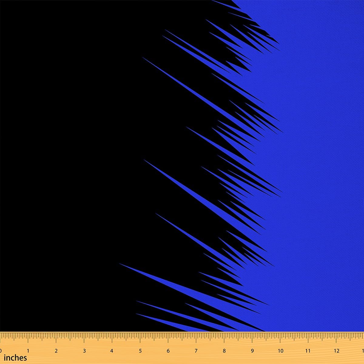 Homemissing Ombre Blue Black Waterproof Outdoor Fabric for Chairs Abstract Art Fabric by The Yard Kids Modern Striped Art Upholstery Fabric for Geometric Reupholstery Fabric 3 Yards (L276*W150cm)