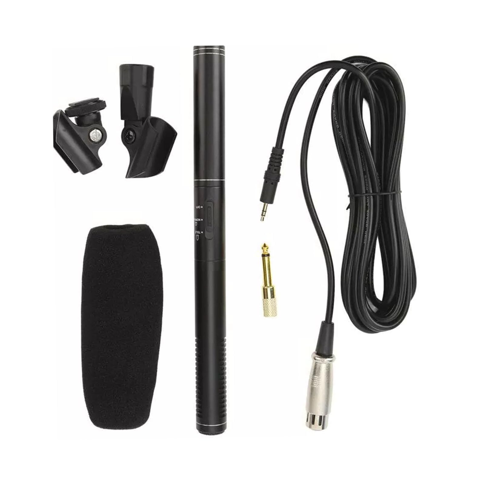Profesjonalny mikrofon typu z kablem XLR Wysokiej jakości mikrofon do nagrywania dźwięku do kamery DSLR Kamera wideo Wywiad ABS Metalowa konstrukcja 22x275mm