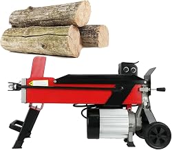 8 Ton Electric Log Splitter - Hydraulic Wood Splitter for Small to Medium Logs, Up to 520mm Length, Includes Foot Switch & Cross Heads for Easy Operation