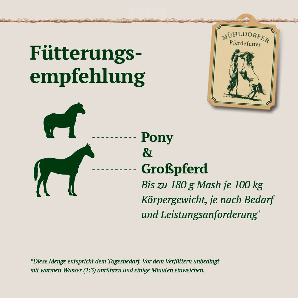 Mühldorfer Mash de Forro para Magere y más Fuertes Caballos, a la energía Entrega, Mash Sensitive prebiotic, 3 kg