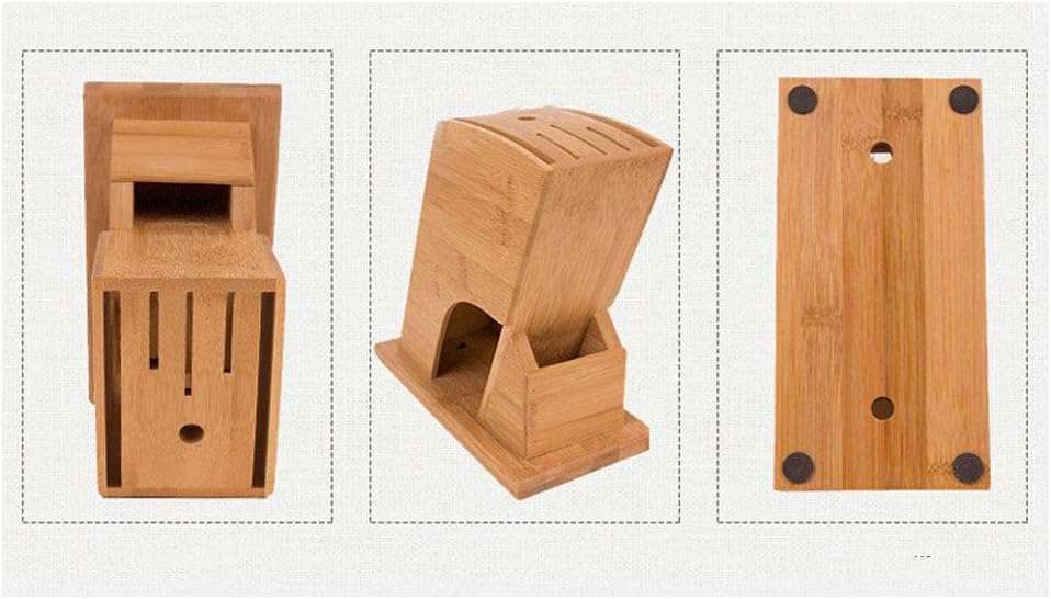 Wood Knife Block Bamboo Shelving Versatile Kitchen Ventilation Knife Holder Kitchen Knife Rack