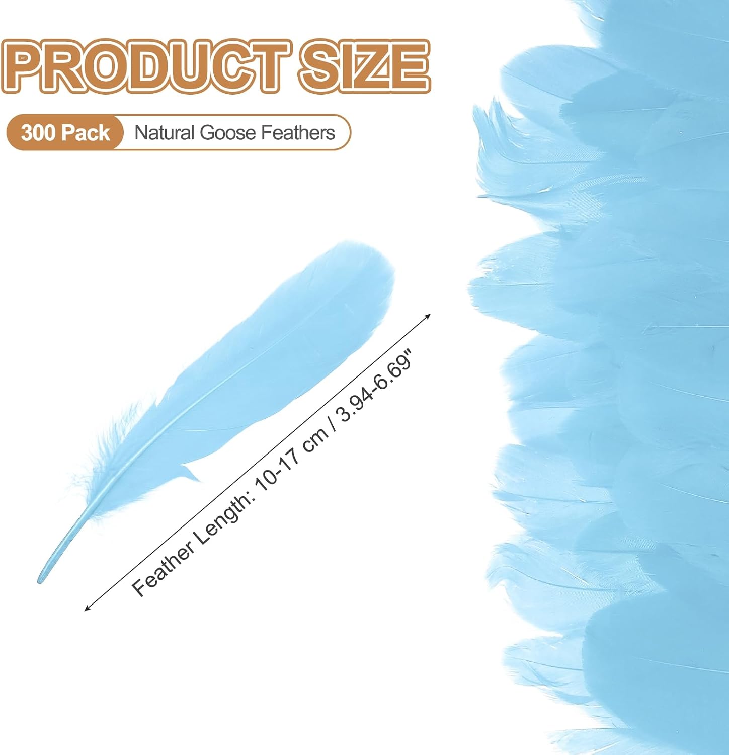 PATIKIL 4-7" Natural Goose Feathers Bulk for Crafts 300pcs Sky Blue image 2
