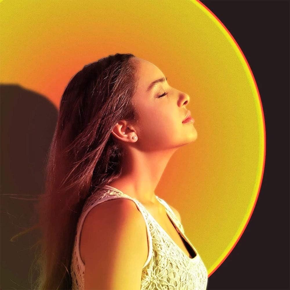 YouOKLight Sunset Lamp, Projector Sun Light 10W LED Projection Night Light 180 Degree Rotation Romantic Rainbow Light USB Charging for Photography Party Home Living Room Bedroom Decor, Sun…