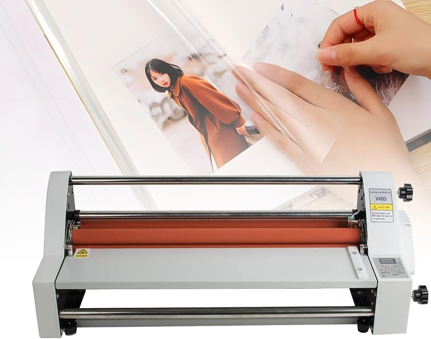Laminatrice Fotografica Professionale, Macchina Per Laminazione Da 17,7", A Rullo A Caldo E A Freddo, Per La Su Uno O Entrambi I Lati Di Fogli In Formato A2/A3/A4