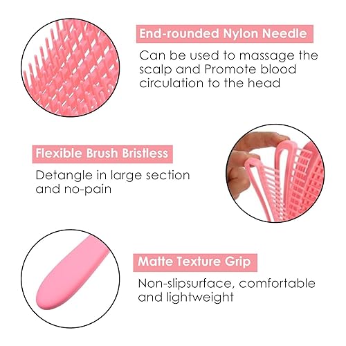 Miniatura 3 de Seddy Cepillo desenredante para cabello rizado con diseño revolucionario, desenredante sin dolor para rizos sin encrespamiento, sin enredos,