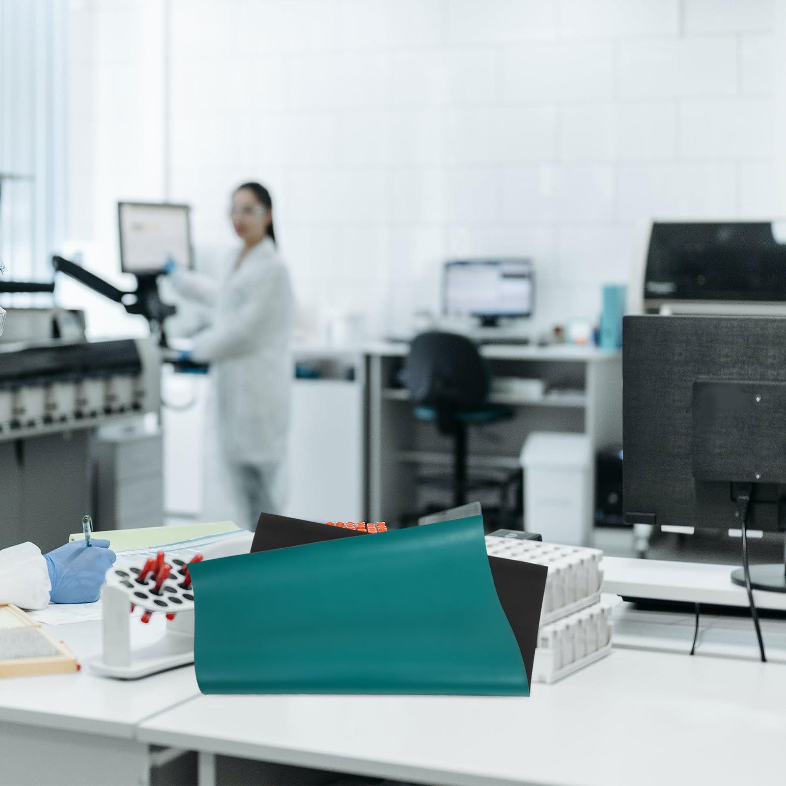 Alipis Estera Antiestática Resistente al Calor de Caucho Nitrilo Verde para Banco de Trabajo en Laboratorios y Entornos de Fabricación Electrónica Superficie Antideslizante