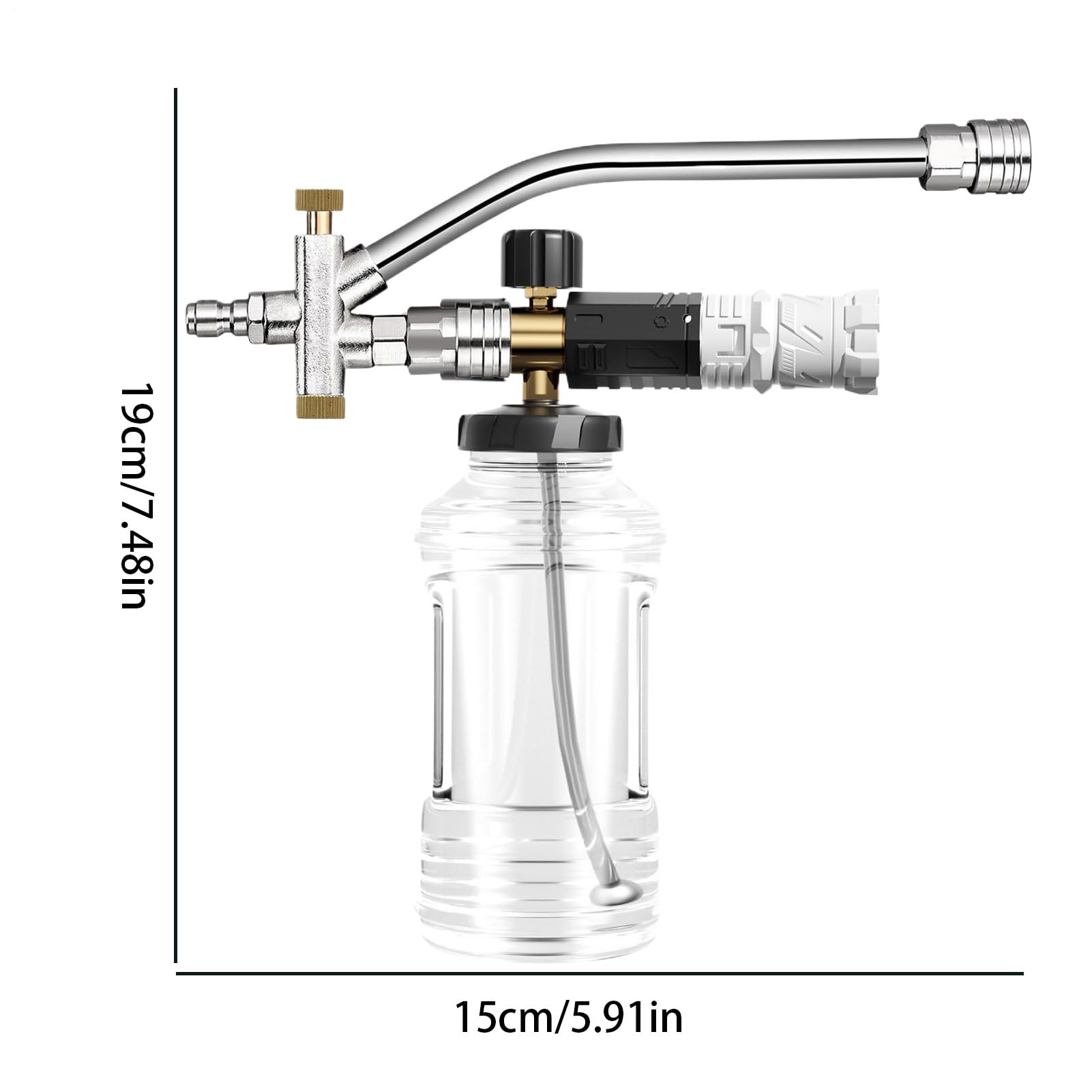 Lavaggio Auto Con Schiuma Sprayer Pistola Lavaggio Auto | Kit Attacco con Modalità Regolabile per Lavaggio Auto, Moto, Barche, Camper e Veicoli
