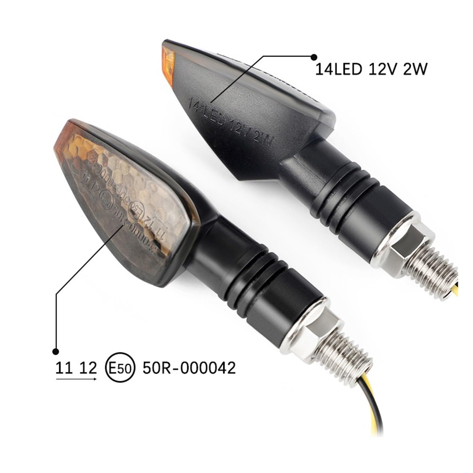 Indicatori Di Direzione Per Motociclette Omologati E50 Mark Indicatore Di Direzione 14 LED Indicatore Di Direzione Luce Ambra 12 V/24 V M10 Emark indicatoris direzione