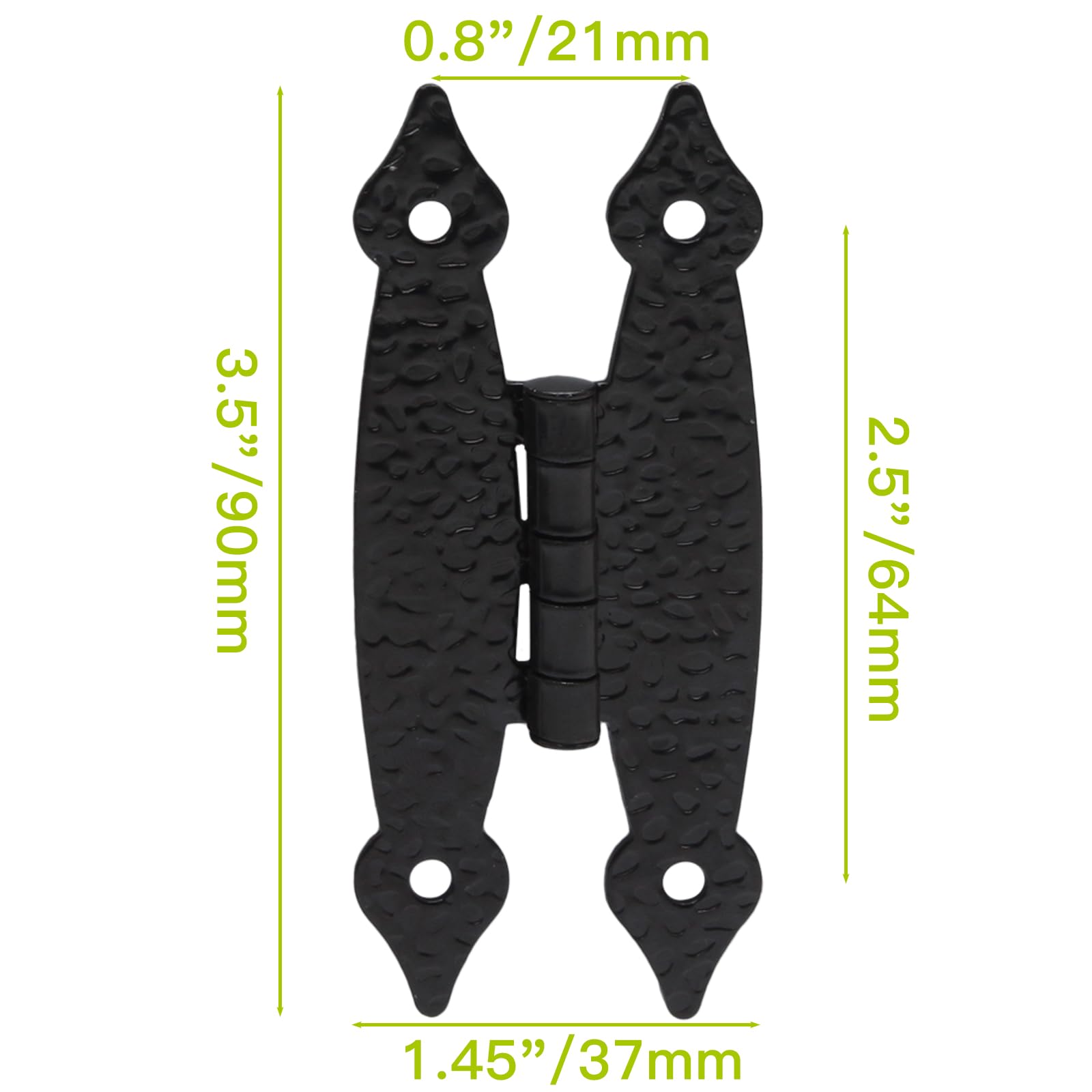 Litoexpe Cabinet Hinges - Black H-Shape -2