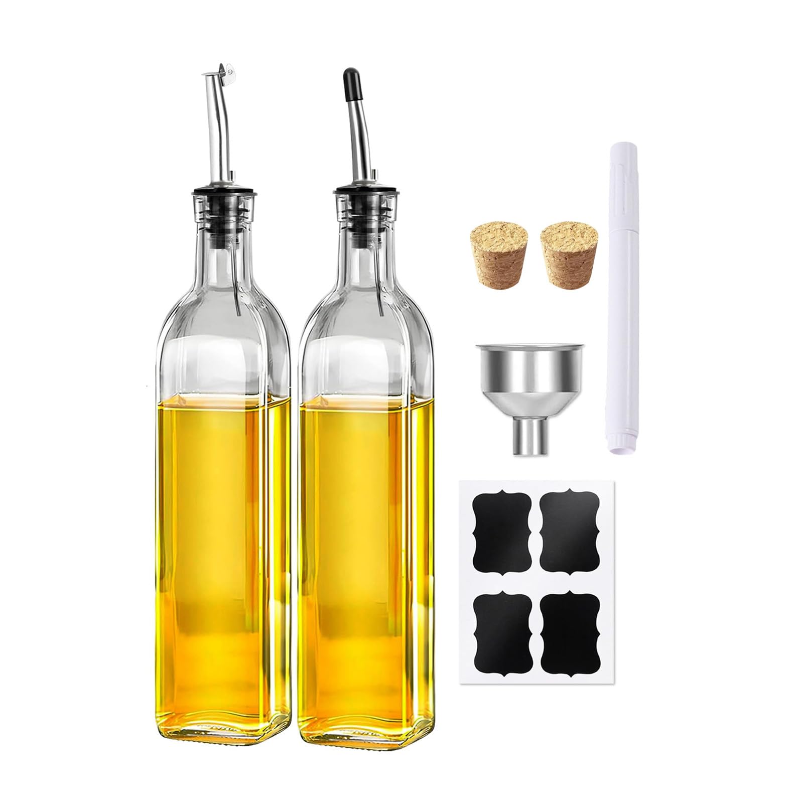 Buxuaaaa 500ml Food Grade Glass Oil Dispenser Bottle for Accurate Liquid Pouring Kitchen Gadget Condiment Dispenser Oil Bottle