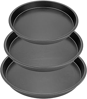 Non-Stick Round Cake Pans & Cookie Sheets Set – Easy-Clean Bakeware, 3-Piece Set (8-inch, 9-inch, 10-inch)