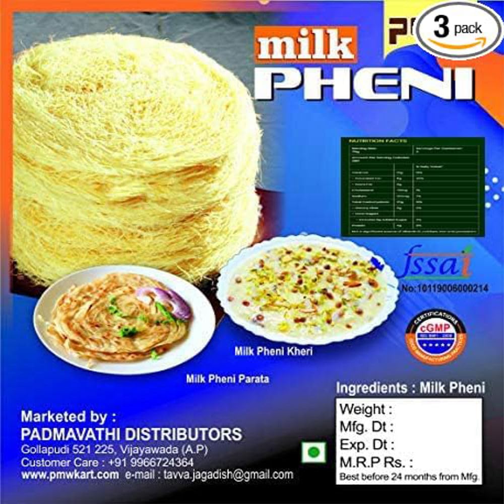 Pmw - Pheni - Pack of 3 - Ghee Milk Pheni - 200 Grams Each Appx.