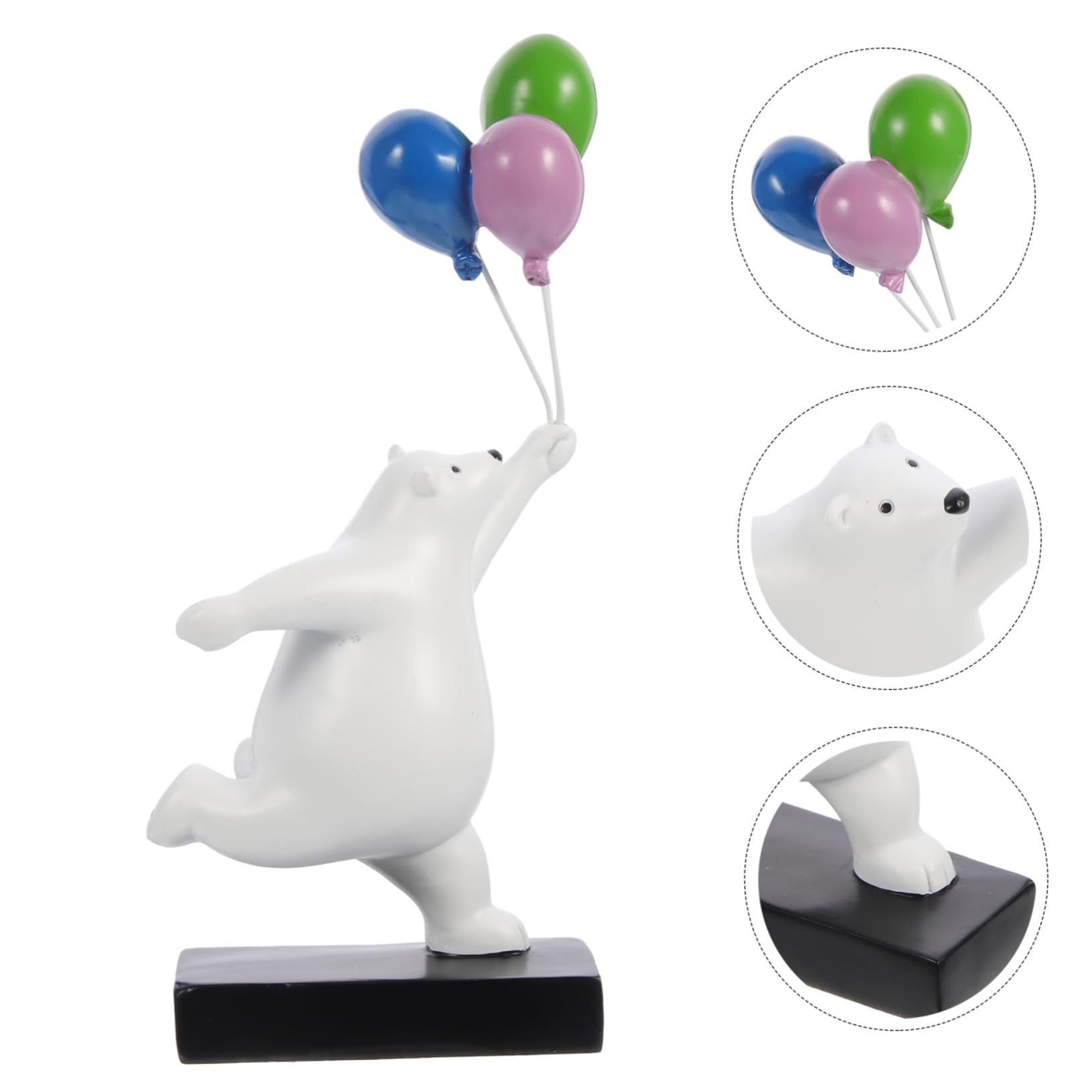PRETYZOOM Figura de Oso Globo de Resina, Adorno de Escritorio 1 Pieza | Modelo Animal de Resina, Prop Fotográfico, Decoración para Dormitorio y Oficina en Casa
