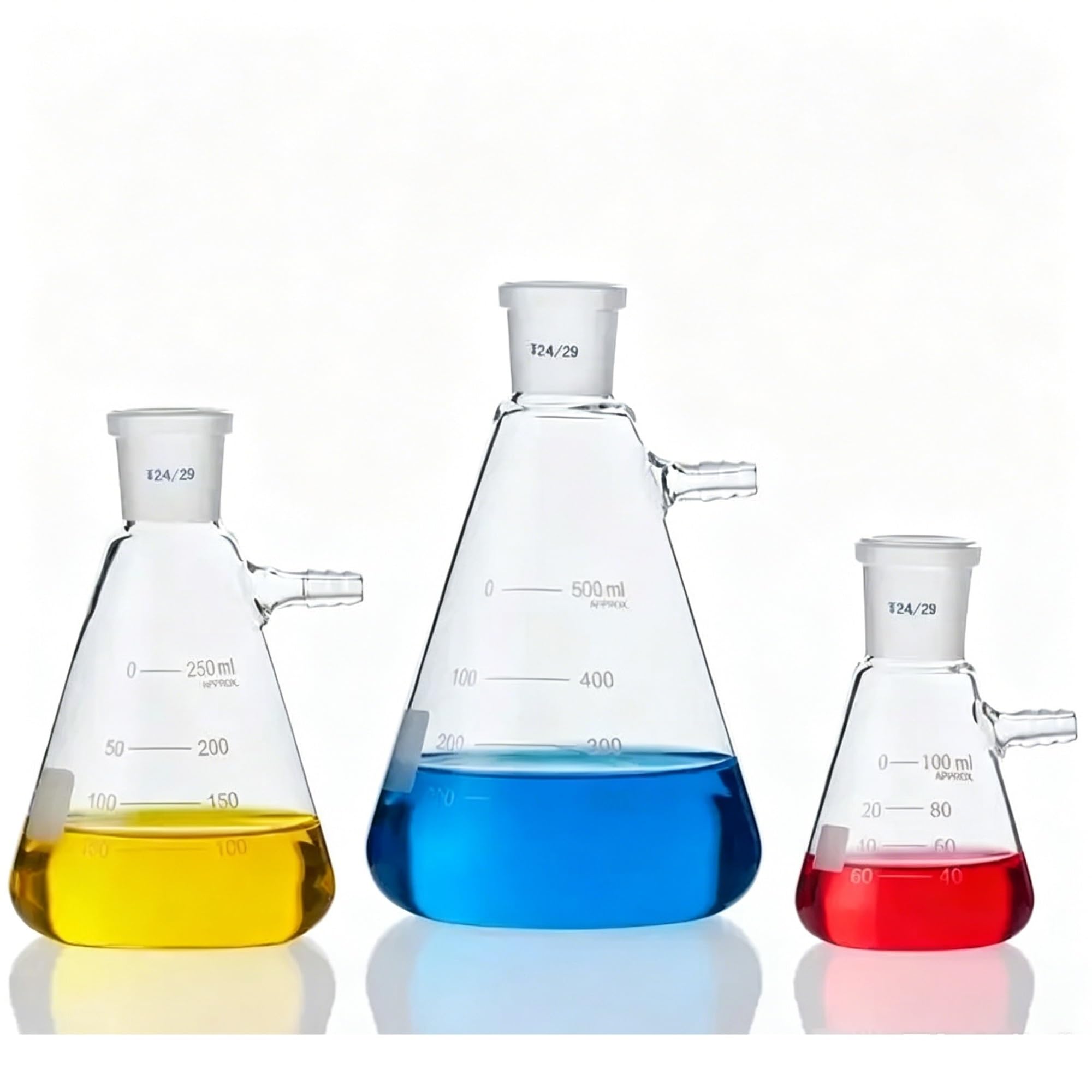 Euzhoudeqing 1000Ml 1Pc Inlaboratory Standard Ground Conical Flask Triangular Filter Bottle With Nozzle Filter Bottle(Caliber34,)