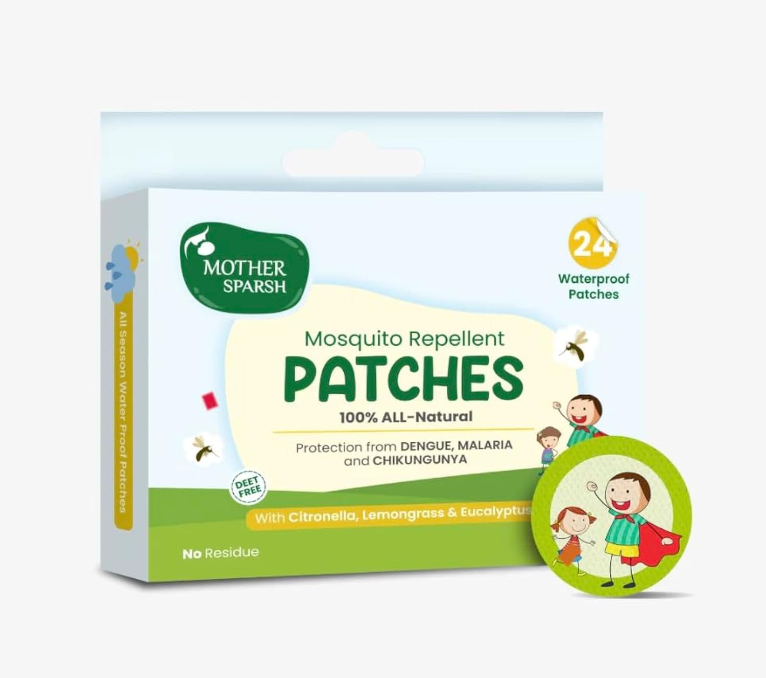 Mosquito Repellent Patches, Non-Toxic, Safe for Kids and Pets, Pack of 20