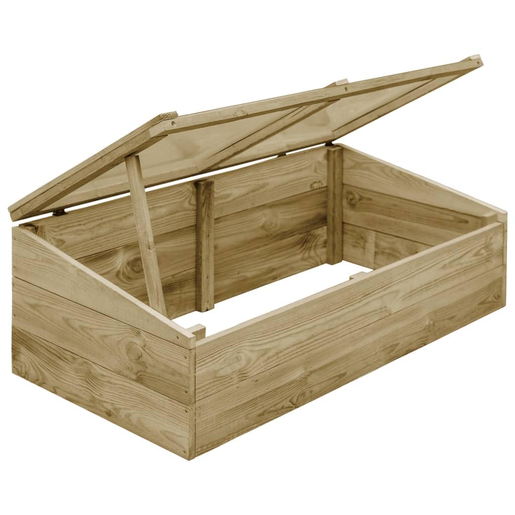 Zestaw 2 szklarni z impregnowanego drewna sosnowego, 100 x 50 x 35 cm, z dachem i PCW, inspekt do hodowli, uprawy, siewu, kiełkowania, ochrona przed mrozem na zewnątrz