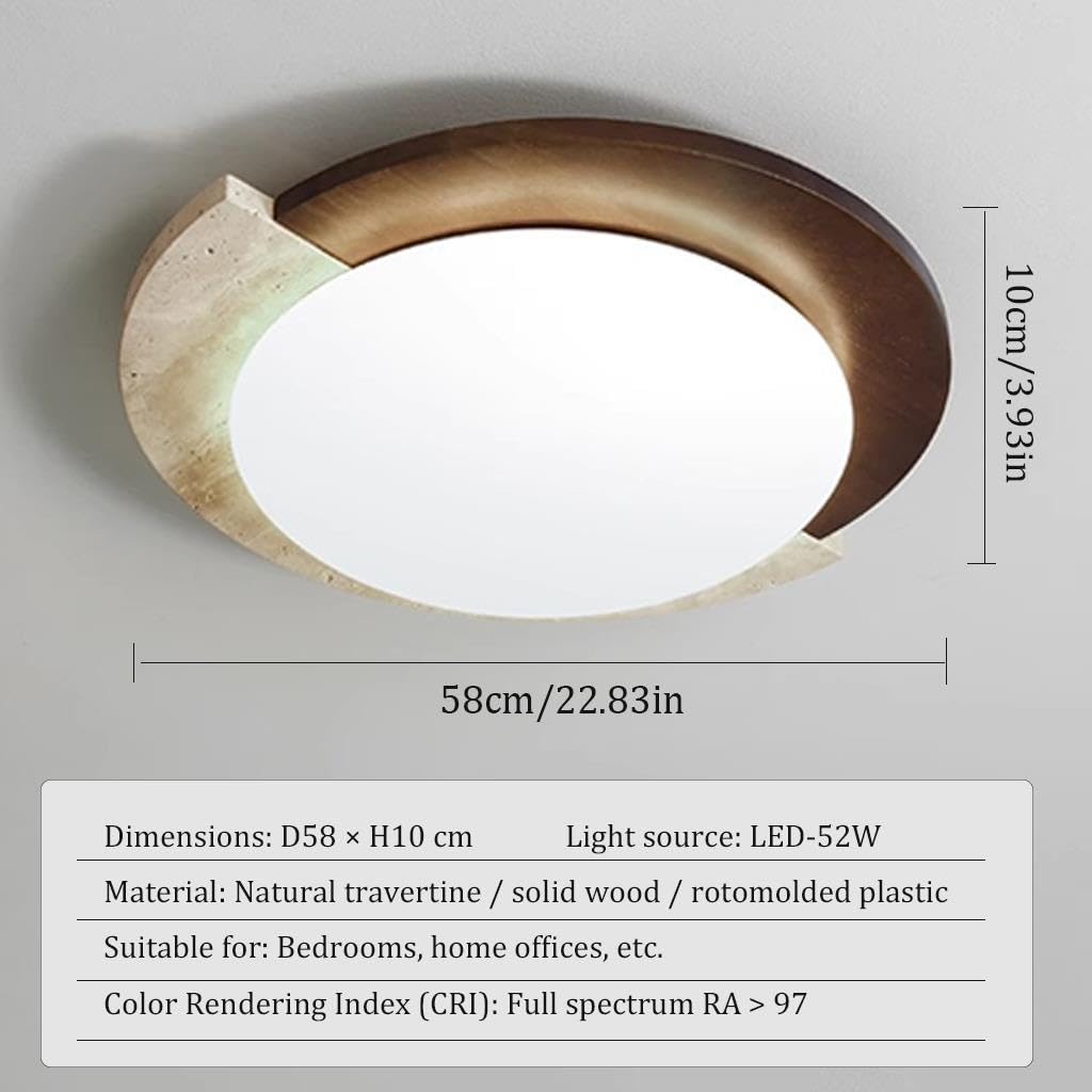 Lampa Sufitowa LED Wabi-Sabi Ściemnialna Naturalny Trawertyn Nowoczesna