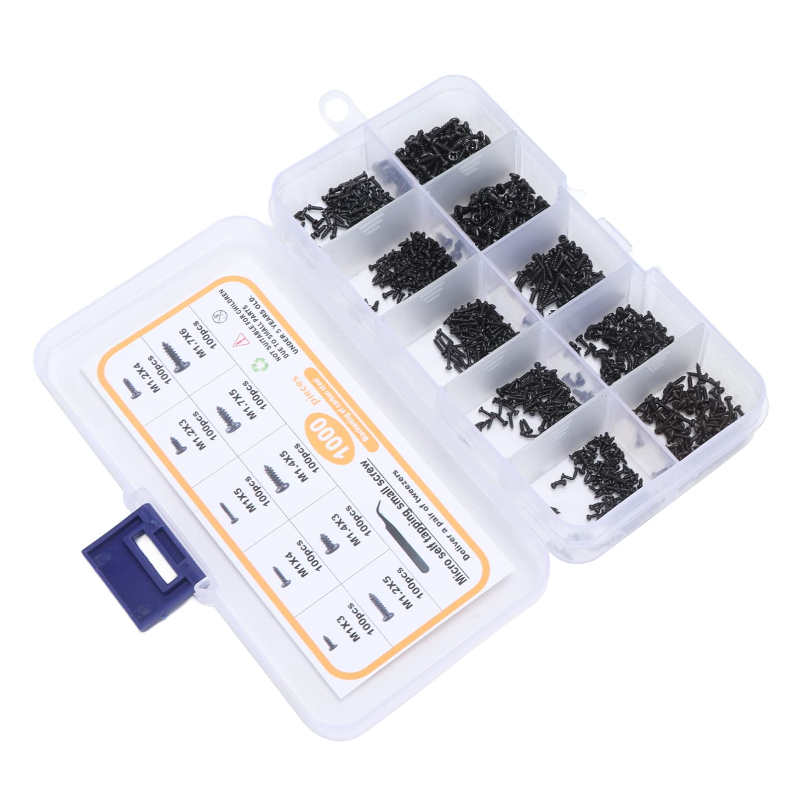 Pan Head Watch Screws, 1000Pcs Self Tapping Small Screws M1 M1.2 M1.4 M1.7 Quick Access Carbon Steel Deep Thread for Repairman for Tightening (B0B628M5LN) Amazon Price History, Amazon Price Tracker