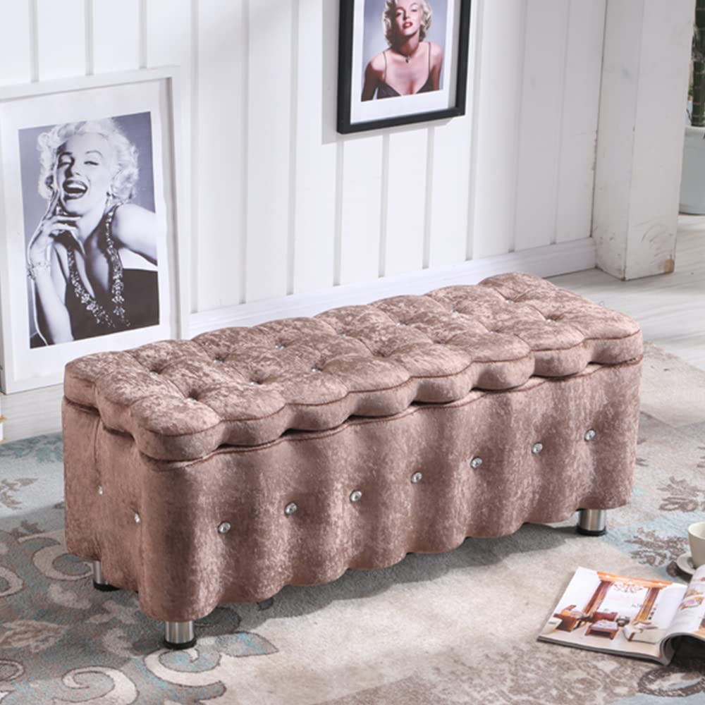Banc de rangement de salon pour canapé et bout de lit élégant dans la chambre à coucher