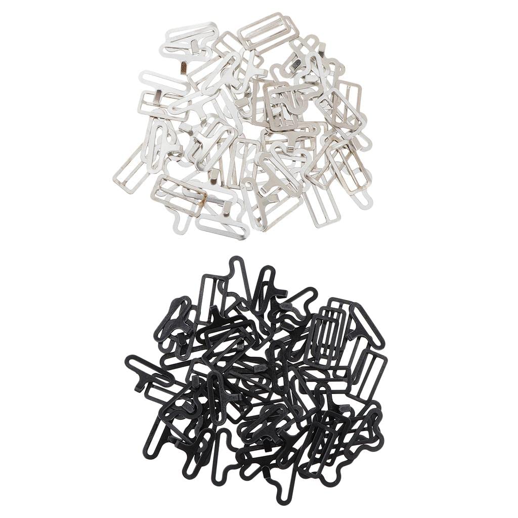 Loom Tree 20 Sets Metal Adjustable Bow Tie Hardware Clip Set for Necktie Strap Black-picture-14