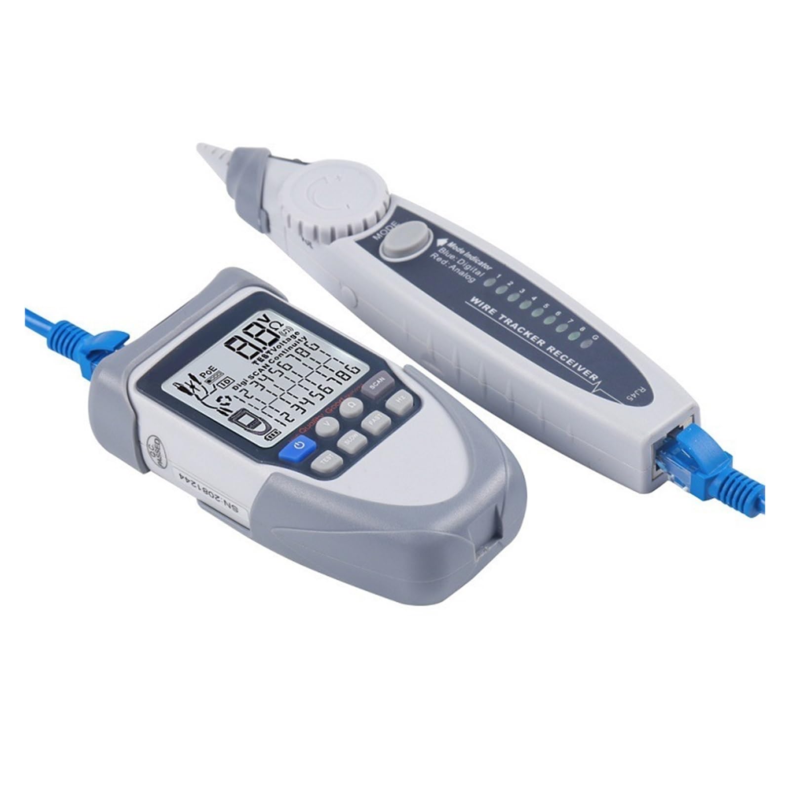Netzwerkkabeltester, Netzwerkkabeltester, Digitaler Ortungsgerät, Durchgang, Batteriespannung, Polaritätsprüfung, POE-Test, Für,für Netzwerkkabel(Et612)