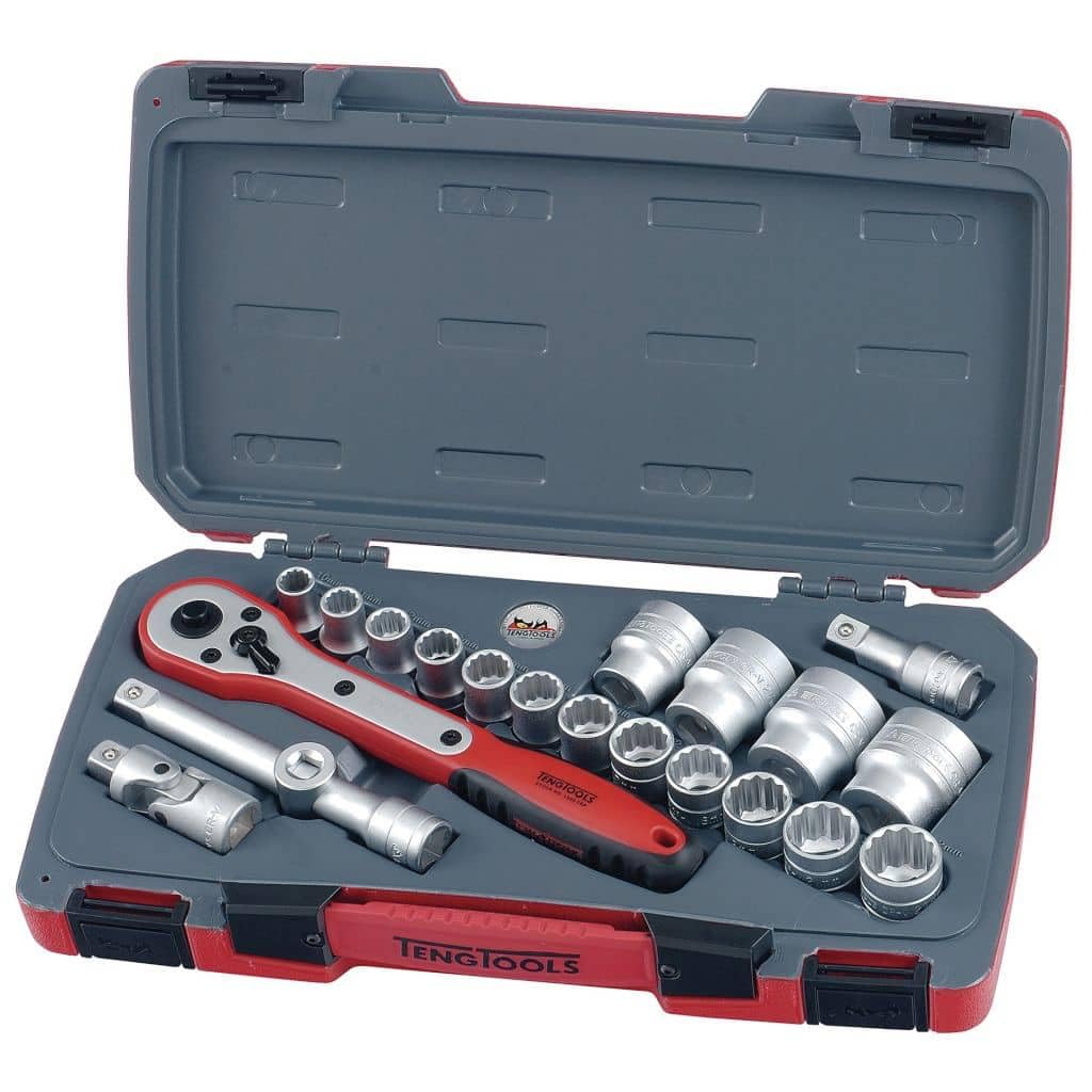 Teng Women's T1221 T1221 Socket Set Of 21 Metric 1/2In Drive