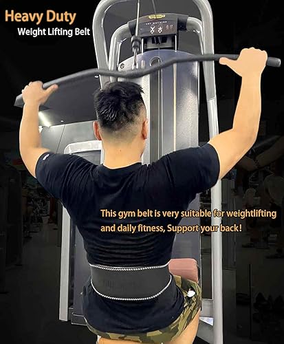 Miniatura 7 de Cinturón de cuero para levantamiento de pesas para hombres, cinturones acolchados de apoyo lumbar de 6 pulgadas, cinturón de entrenamiento para