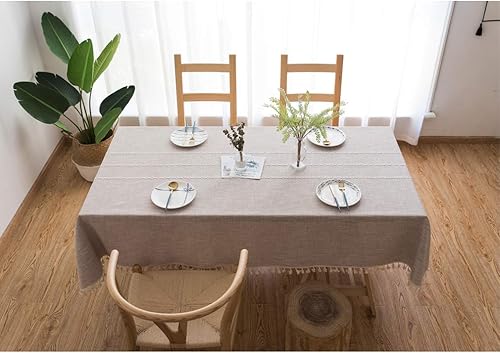 Miniatura 7 de Pahajim - Mantel rectangular de peso de lino y algodón, resistente al polvo, para fiestas, para la cocina, para cenas