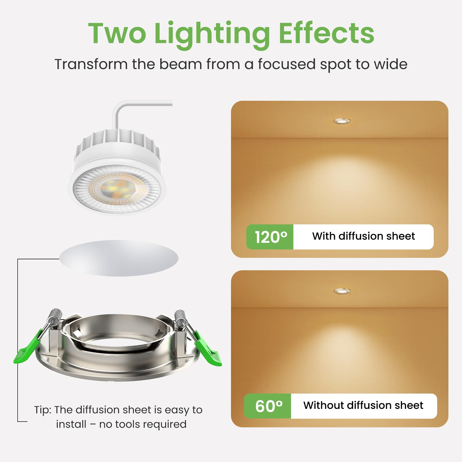 ALUSSO LIGHTING Spot LED Encastrable Nickel 6W 230V, 45° Pivotant Orientable, Trou Φ75-78mm, Dimmable Chaud 3000K Naturel 4000K Froid Blanc 6500K, 540lm Plafonnier Encastré, Lot de 6