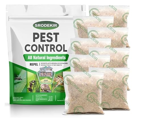 SRODEKIR Pest Control Pouches,Rodent Repellent, Mouse Repellents,Better Than Ultrasonic, Mice Repellent Indoor,Rat Deterrent, Repel Mosquito, Roach, Ant, Rodent,Spider, Moths & Other Pest Repellent-8P