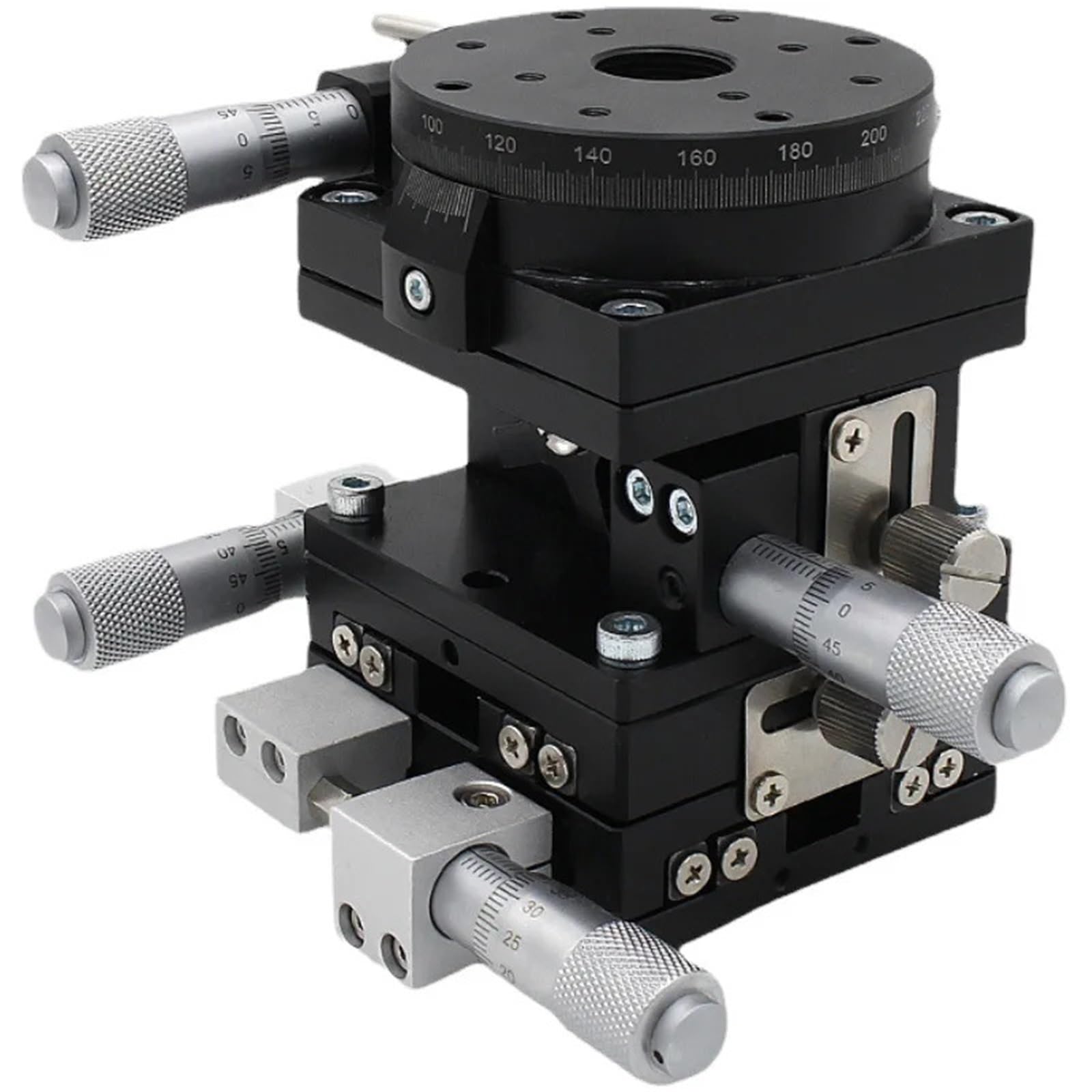 WNVXJGNSO XYZR Axis 40 * 40mm LTP40-LM 4 Axis V-Type Fine-Tuning Platform Manual Linear Platform Bearing Adjustment Sliding Table 9.8N