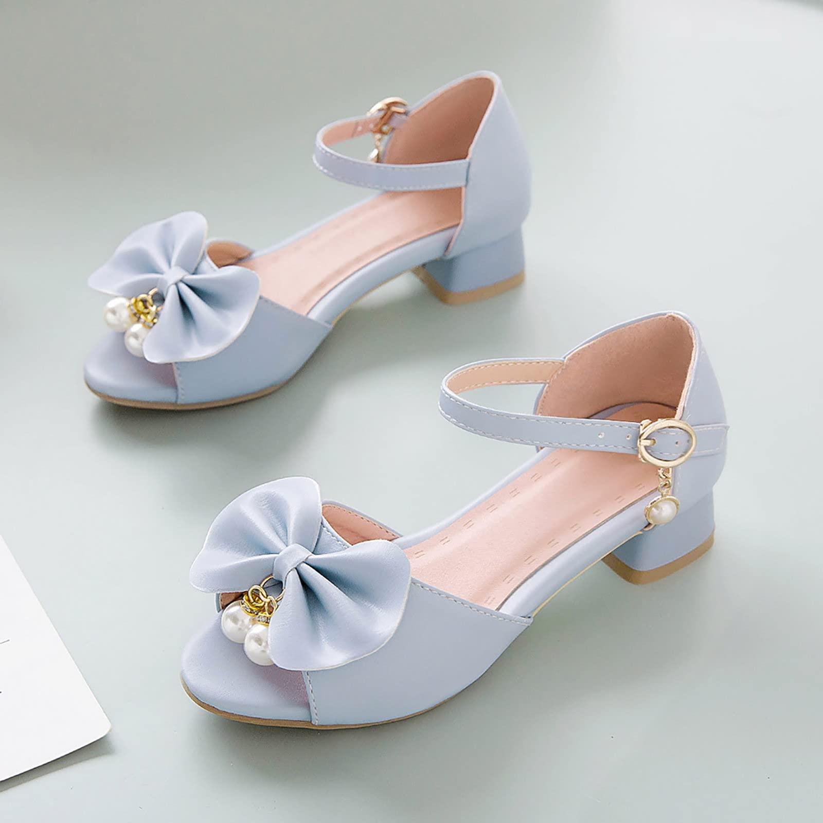 WWricotta Sandali bimba festa nozze open toe glitter - Tacchi alti, eleganti per bambini piccoli e grandi, ideali per cerimonie e occasioni speciali