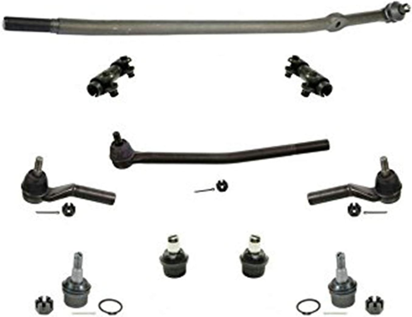 PartsW 10 Pcs Suspension Kit Outer & Inner Tie Rod End