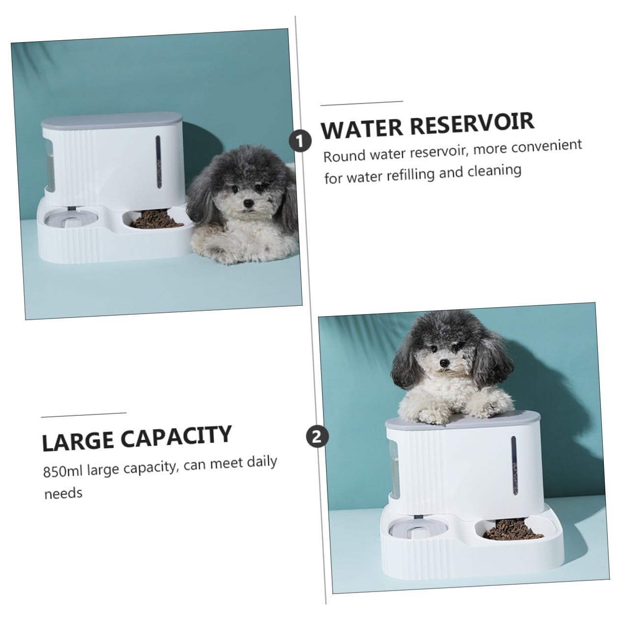 DOITOOL Distributeur Automatique d'eau et Nourriture pour Animaux Gamelle Amovible Grosse Capacité Design Anti-Débordement pour Chiens et Chats Usage Domestique et Voyage