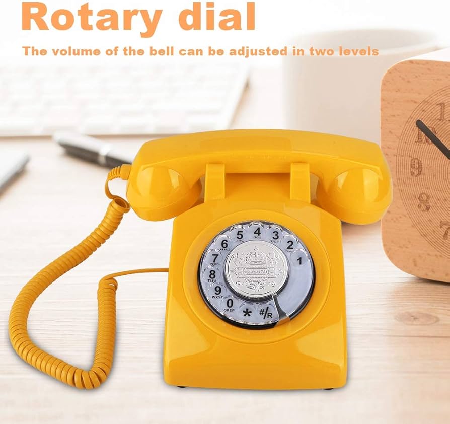 ヴィンテージ ダイヤル式電話 ゴールド 61ABs73hQ8L._AC_UF894,