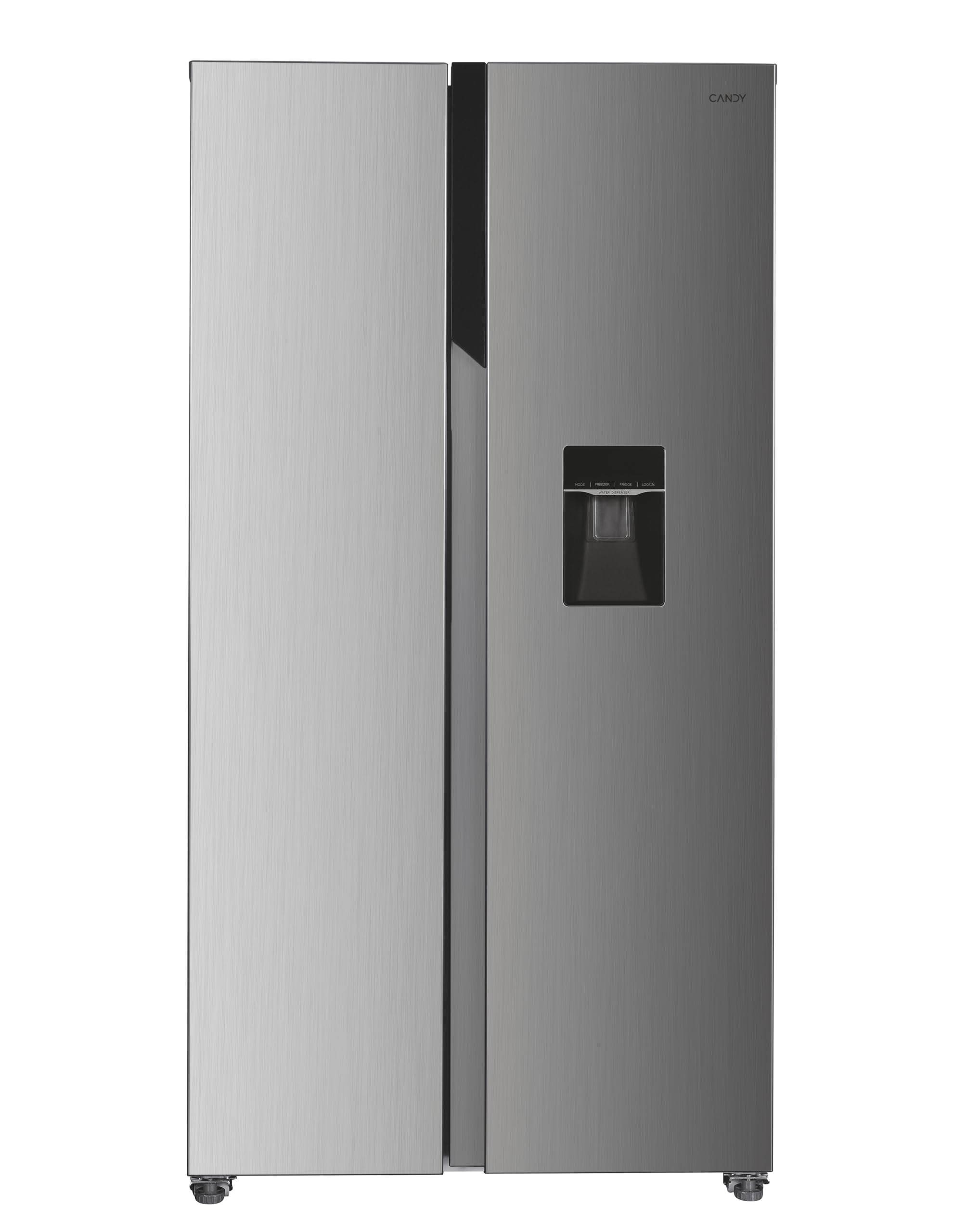 Candy CHSBSO-6174XWD, Frigorífico Side by Side, 90CM, 518L, Motor Inverter, Total No Frost, Dispensador de Agua, 2 Cajones Verduleros, Control Externo Digital, Iluminación LED, 42DB, Inox